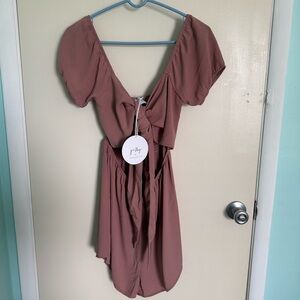 Mauve Short Sleeve Dress